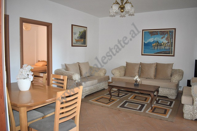 Two bedroom apartment for rent in Siri Kodra Street in Tirana.
It is positioned on the 6th floor of